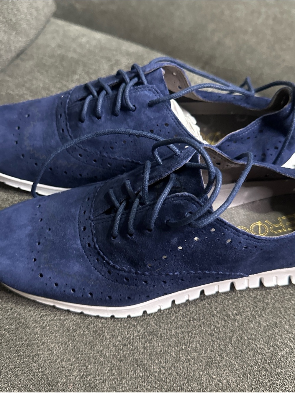Cole Haan zero grand Navy Suede Wingtip Sneakers